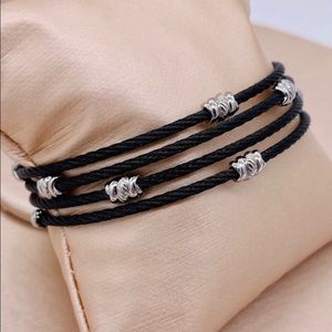 ALOR/Chariol  classic wrap black layering bracelet